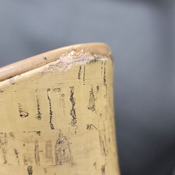 ARIZONA Black/Cork Platform Wedge Heels Size 9 - Picture 6 of 10